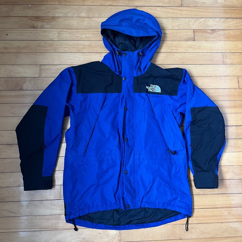 VTG North Face Mountain Light Jacket Mens Medium Blue Black Gore-Tex Rain Shell